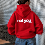 Again Star Oversized Hoodie- RED