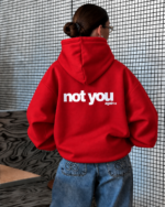 Again Star Oversized Hoodie- RED