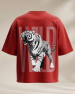 Wild Bull Stay Wild Tiger Oversized T-Shirt – Red