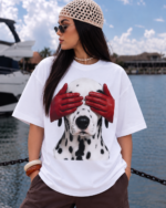 RED PAWS DALMATIAN OVERSIZED T-SHIRT