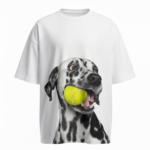 Dalmatian Tennis Ball Graphic Casual T-Shirt