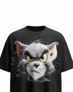 Angry Cat Graphic Casual T-Shirt - Image 2
