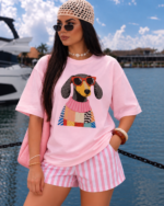 Pink Paws Club Oversized T-Shirt