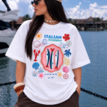 Italian Summer Postcard Oversized T-Shirt