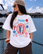 Italian Summer Postcard Oversized T-Shirt